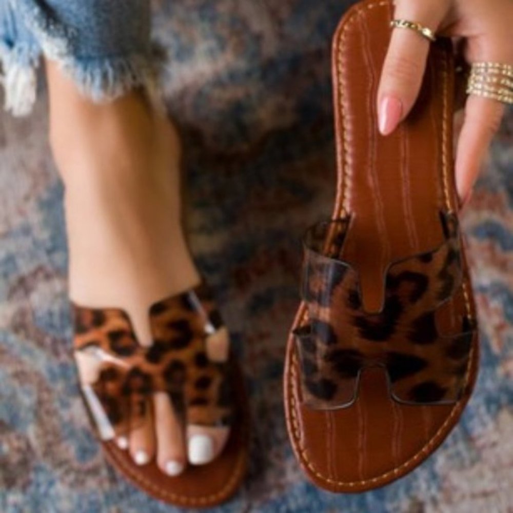 Animal Print cut out sandle - Leopard